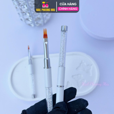 Cọ Ombre Cán Đá Sang Chảnh - Chuyên Dụng Làm Nail, Đầu Dẹt Lông Thưa, Cán Đá, Thiết Kế Đẹp, Tiện Dụng