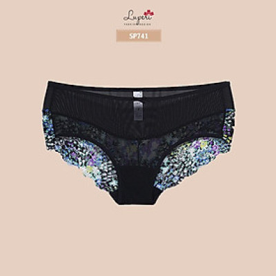 Quần Lót Nữ Ren Họa Tiết Cạp Vừa LUPERI LU3QL741 Dáng Bikini Mềm Mịn, Co Giãn, Không Lằn Mông, Kháng Khuẩn, Khử Mùi Tốt