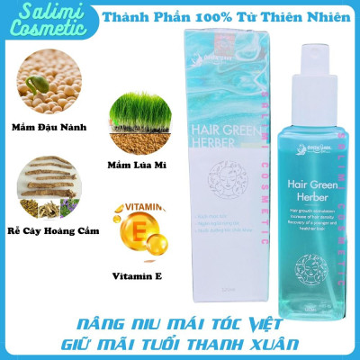 COMBO 2 Chai Xịt Kích Mọc Tóc Thảo Dược HAIR GREEN HERBER Quyên Lara 120ml, Phục Hồi Tóc Rụng