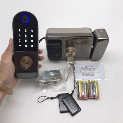 Khóa cửa thông minh G02W - 2 mặt vân tay + App Tuya wifi mở cửa từ xa ( không chống nước) - Hàng nhập khẩu