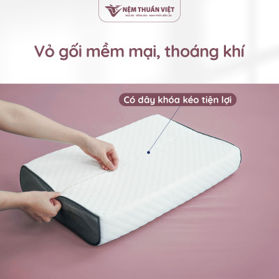 Gối Nằm Cao Su Thuần Việt - Thiết Kế Lượn Sóng, Êm Ái, Giảm Đau Gáy Cổ