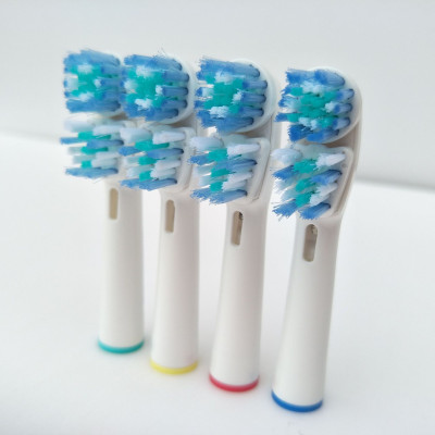 Cho máy Oral B Braun, SB-417A Dual Heads đầu kép, Bộ 4 đầu bàn chải đánh răng điện thay thế , Phá tan mọi mảng bám, làm sạch cao răng, cho răng sáng bóng