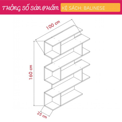 Giá sách gỗ công nghiệp thiết kế nhỏ gọn SMLIFE Balinese