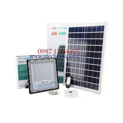 Đèn Pha Chống Lóa Cao Cấp Năng Lượng Mặt Trời mã JD-7200 Công Suất 200W - Khung Nhôm nguyên khối