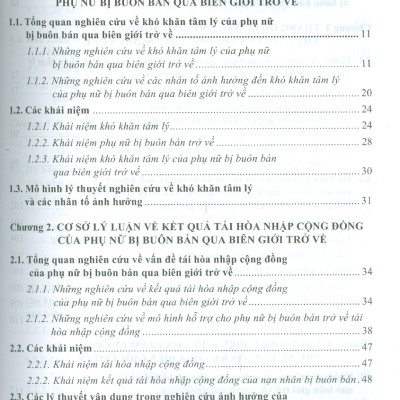 Sách - Khó khăn tâm lý và kết quả tái hòa nhập cộng đồng của phụ nữ bị buôn bán qua biên giới trở về (Sách chuyên khảo)