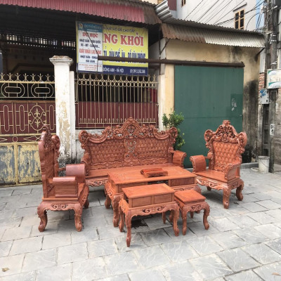 Bộ Bàn Ghế Hoàng Gia Gỗ Hương Đá