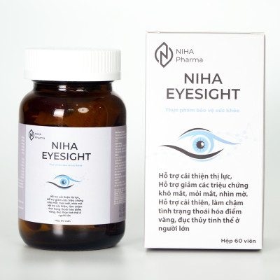 Thực phẩm bảo vệ sức khỏe Niha Eyesight - Hỗ trợ giảm khô mỏi mắt (Hộp 60 viên)