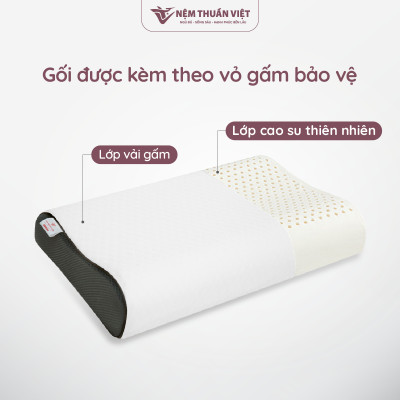 Gối Nằm Cao Su Thuần Việt - Thiết Kế Lượn Sóng, Êm Ái, Giảm Đau Gáy Cổ