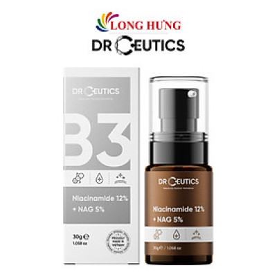 Tinh chất DrCeutics Niacinamide 12% + NAG 5% giúp cải thiện da xỉn màu và thu nhỏ lỗ chân lông (30g) - Hàng chính hãng