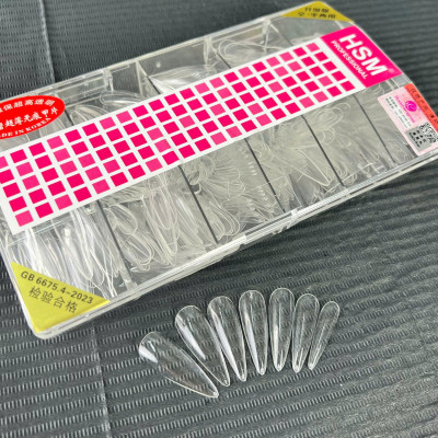 Móng Up Tay HSM VINIMAY Nhọn Trong Trơn (Không Nhám), Nhọn Trong Nhám, Nhọn Đục Cao Cấp Hộp 500 Móng Đủ Size Siêu Mỏng Dẻo Làm Nail giả dài