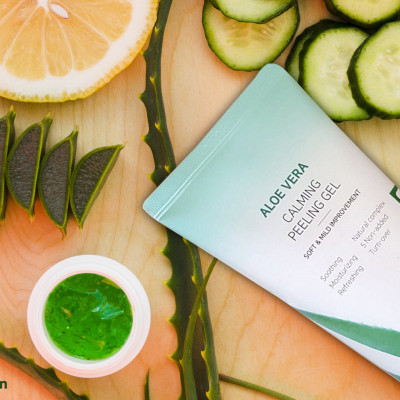 Tẩy da chết trắng da Lô Hội Hàn Quốc cao cấp - DABO Aloe Vera Calming Peeling Gel 180ml