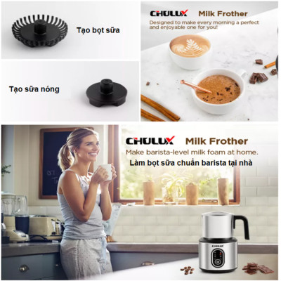 Máy tạo bọt sữa chuyên nghiệp dùng cho quán 4 trong 1 thương hiệu Chulux QF-MF221118 - HÀNG NHẬP KHẨU
