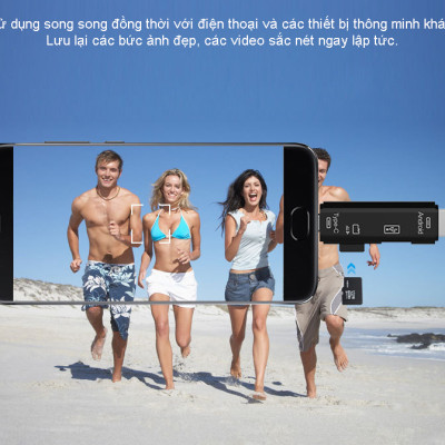Đầu cắm OTG xịn giúp điện thoại Android đọc thẻ nhớ TF, USB, Type C  - Hàng chính hãng / Hàng nhập khẩu