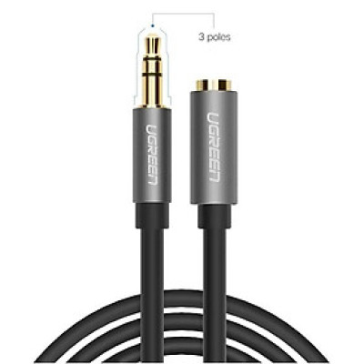 Ugreen UG10538AV118TK 5M màu Đen Cáp âm thanh 3.5mm nối dài - HÀNG CHÍNH HÃNG