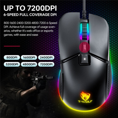 Chuột Gaming T-Wolf G590 Led RGB - Hàng Chính Hãng