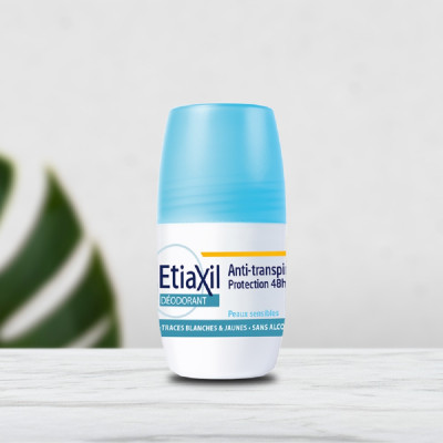 Lăn Khử Mùi Hằng Ngày Etiaxil Deodorant Anti-Transpirant 48h Roll-On Peaux Sensibles (50ml) + Tặng 1 Móc Khóa Nhựa 2 Mặt