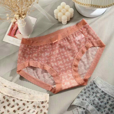 Combo 5 Quần Lót Nữ Voan Hoa Nhí Vintage – Lưng Cao, Big Size 2354