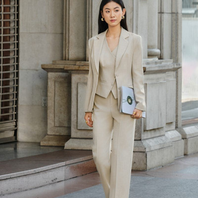 Set áo blaze kết hợp cùng áo gile & quần âu Maddy thiết kế cao cấp WHITE CHIC