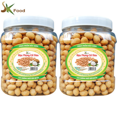 1Kg 2 Hũ Đậu Phộng Da Cá Nước Cốt Dừa Hiệu SK FOOD