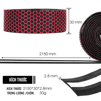 Bộ 2 Ruy Băng Quấn Silicon Ghi Đông Tay Cầm Chống Trơn Trượt Cho Xe Đạp Đua Thể Thao Đường Trường Thiết Kế Ba Chiều Tổ Ong Siêu Nhẹ Thoáng Khí Hút Mồ Hôi Cao Cấp Mai Lee