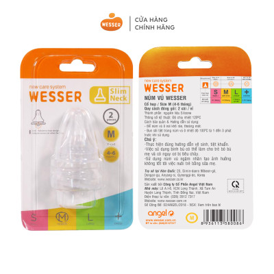 Núm ty Cổ Hẹp Wesser S/M/L/+ (2 cái/hộp)