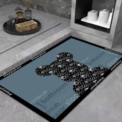 Thảm Lau Chân Chùi Chân Silicon trải sàn phòng tắm siêu thấm hút nước chống trơn trượt cao cấp đế cao su chất siêu dày ( kt 60 x 40 )