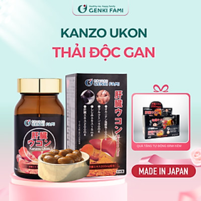 Viên Uống Thải Độc, Mát Gan, Giúp Giảm Căng Thẳng Mệt Mỏi Kanzo Ukon Genki Fami Nhật Bản