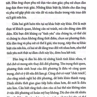 Đàn Ông Sao Hoả Đàn Bà Sao Kim - Bách Khoa Toàn Thư Về Quan Hệ Hai Giới (Bìa Cứng)
