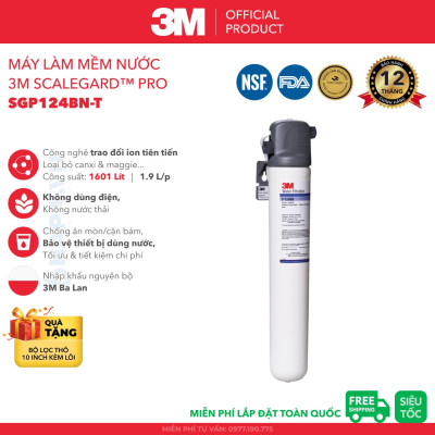 Máy Làm Mềm Nước 3M SGP124BN-T, SGP165BN-T, SGP195BN-T SCALEGARD PRO Chuyên Dùng Cho Máy Pha Cà Phê - Hàng Chính Hãng 3M