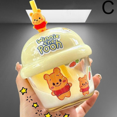 Cốc Thủy Tinh 210ml Cho Bé + Ống Hút + Sticker Tặng Kèm Tiện Dụng - HÀNG CHÍNH HÃNG MINIIN