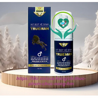Chai xịt bọt vệ sinh nam giới True Man Kingphar, 100ml, kháng khuẩn, nấm, khử mùi hôi