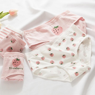 Set 5 quần lót nữ cotton thoáng khí, kháng khuẩn nhiều họa tiết dễ thương size từ 32 đến 67 kg