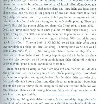 Sách - Khó khăn tâm lý và kết quả tái hòa nhập cộng đồng của phụ nữ bị buôn bán qua biên giới trở về (Sách chuyên khảo)