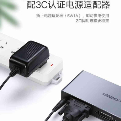 Ugreen UG80647CM202TK 1920x1080 @ 60Hz Bộ chia 1 cổng DVI 24+1 ra 2 cổng DVI 24+1 - HÀNG CHÍNH HÃNG