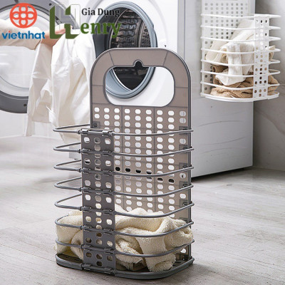 Giỏ đựng đồ gấp gọn thông minh Việt Nhật tặng móc dính, giỏ treo tường đựng quần áo đồ dùng nhà tắm - HÀNG VIỆT NAM