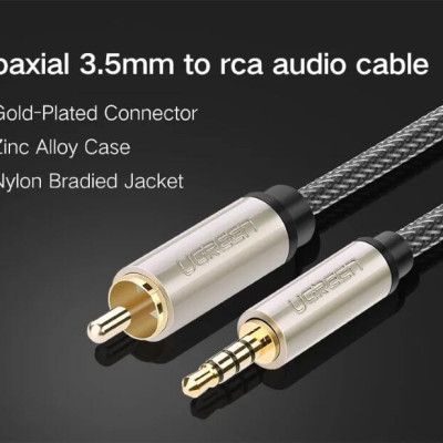 Ugreen UG20733AV132TK 2M chỉ dùng cho tv xiaomi màu Xám Cáp âm thanh bông sen Coaxial sang 3.5mm dương cao cấp - HÀNG CHÍNH HÃNG