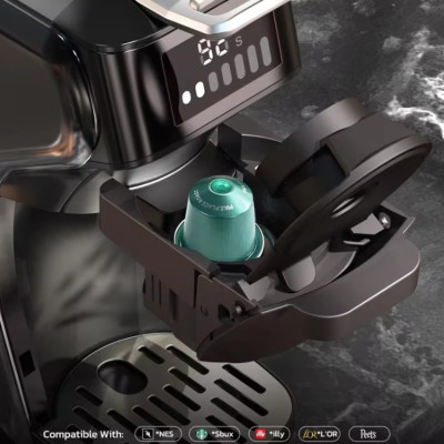 Máy pha cà phê 6 trong 1, Espresso, Viên Nén Nespresso, Nescafe Dolcegusto, Kcup, Túi ESE POD và Trà thương hiệu Mỹ HiBREW H1B - Hàng Chính Hãng