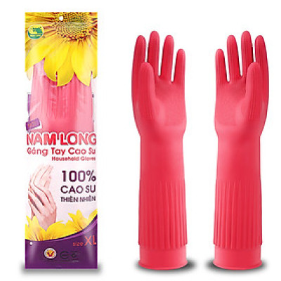 Găng Tay Cao Su Size XL (41CM) Rửa Chén, Giặt Đồ, Lau Chùi, Làm Bếp - Găng Tay Cao Su Nam Long