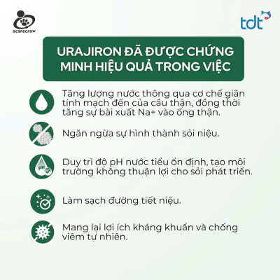 Sản phẩm hỗ trợ sức khoẻ hệ tiết niệu cho thú cưng URAJIRON SCARECROW - Nhập khẩu Nhật Bản [ Lọ 60 viên ]