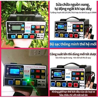 1 BỘ SẠC BÌNH ẮC QUY MẪU 400A SẠC 12V-24V SẠC BÌNH TỪ 150A TRỞ XUỐNG CHỐNG NGƯỢC CỰC CHỐNG CHẬP KHỬ SUPAT PHỤC HỒI BÌNH