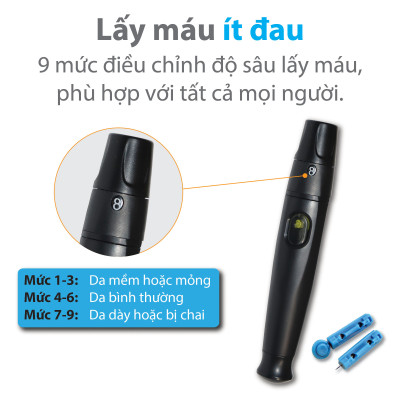Máy đo đường huyết Yamada - Giọng nói tiếng Việt thông minh, đo chỉ số hồng cầu HCT, tặng 10 que thử
