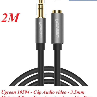 Ugreen UG10594AV118TK 2M màu Đen Cáp âm thanh 3.5mm nối dài - HÀNG CHÍNH HÃNG