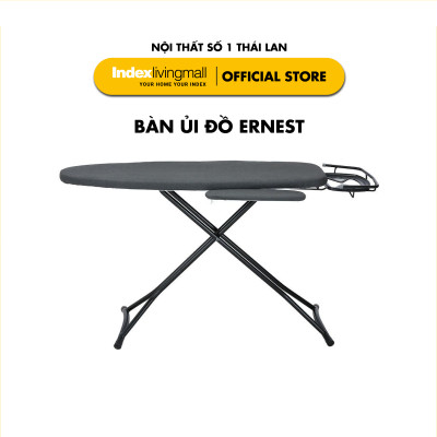 Bàn Để Ủi, Cầu Là Quần Áo ERNEST Dạng Đứng Gấp Gọn, Vỏ Cách Nhiệt, Tích Hợp Vị Trí Ủi Tay Áo,7 Cấp Độ Nâng, Màu Đen Sang Trọng Kích Thước 129x35,5x82 CM  | Index Living Mall | Nhập Khẩu Thái Lan - Phân Phối Độc Quyền Tại Việt Nam