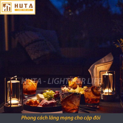  Đèn Bàn Led Quầy Bar HUTA RESNEN Cao Cấp Cảm Ứng Tích Điện Điều Chỉnh Ánh Sáng Vàng Trang Trí Quán Cà Phê, Nhà Hàng, Sự Kiện