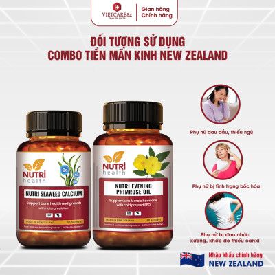 COMBO TIỀN MÃN KINH: Viên Nội Tiết Hyper Evening Primrose Oil 60 Viên+ Canxi Hữu Cơ Nutri Seaweed Calcium 60 Viên