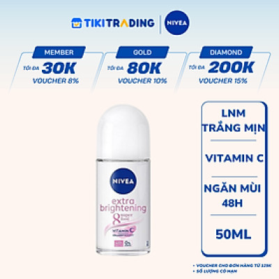 Lăn Ngăn Mùi NIVEA Extra Brightening Trắng Mịn Mờ Vết Thâm (50ml) - 83747