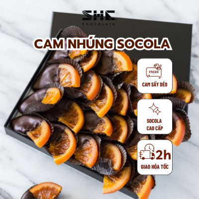 Cam nhúng socola - Hũ thủy tinh100g - SHE Chocolate - Bổ sung năng lượng, đa dạng vị giác. Quà tặng sức khỏe, quà tặng người thân, dịp lễ, thích hợp ăn vặt