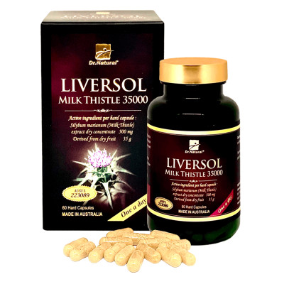 Viên Uống Bổ Gan Dr Natural Liversol Milk Thistle 35000 60 Viên | Giúp Bổ Gan, Phục Hồi Tế Bào Gan, Tăng Cường Chức Năng Gan - Hàng Chính Hãng