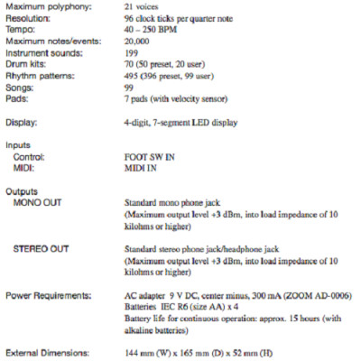 Nhạc cụ điện tử MRT-3 Drum Machine ZOOM – Hàng Chính Hãng