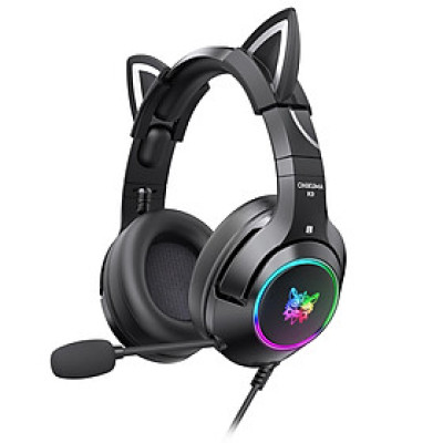 Tai Nghe Chơi Game Onikuma K9 Rgb Âm Thanh Nổi Có Tai Mèo Dành Cho Ps4, Xbox, Pc Và Switch - Hồng, Đen - Hàng chính hãng